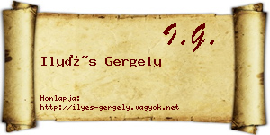 Ilyés Gergely névjegykártya